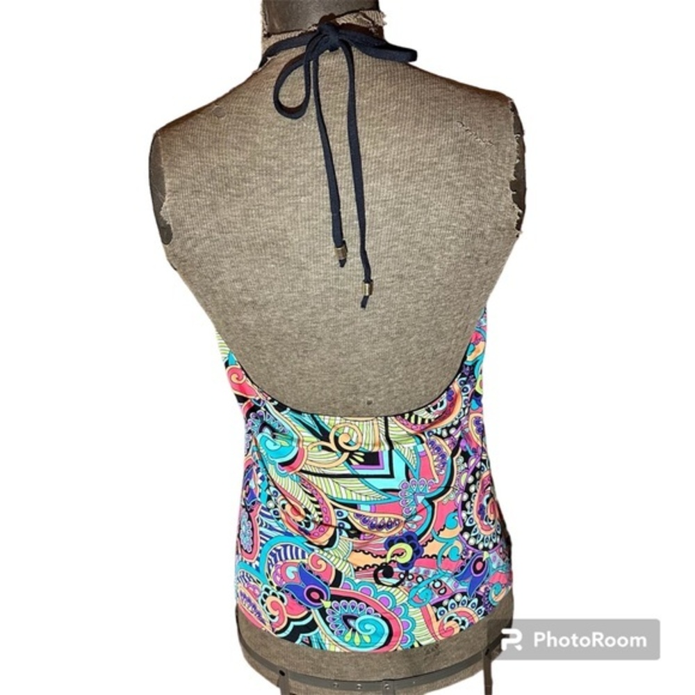 Gibson Latimer‎ Swim Paisley Halter Swimsuit Set, Size XL, Gold detailing - Picture 4 of 10